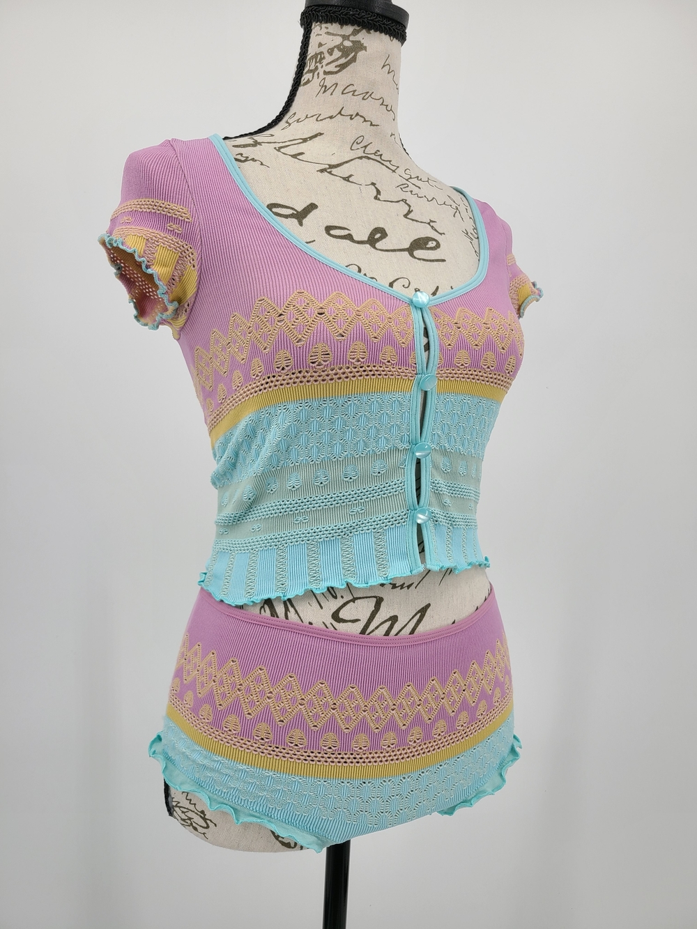 Anthropologie's LyreBird Knit Cropped Pajama Set Size Small